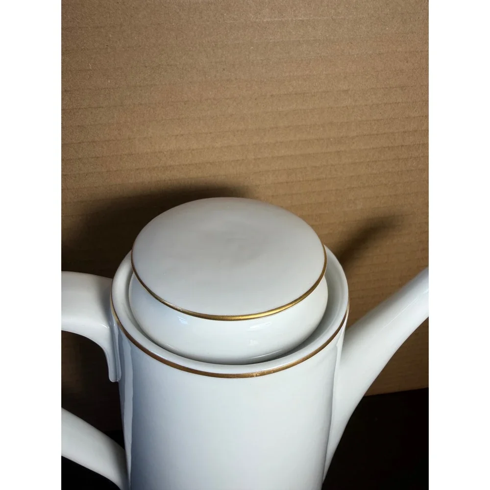 Block Spal Portugal Blue Skies Coffee Pot Mary Lou Goertzen Porcelain Gold Trim
